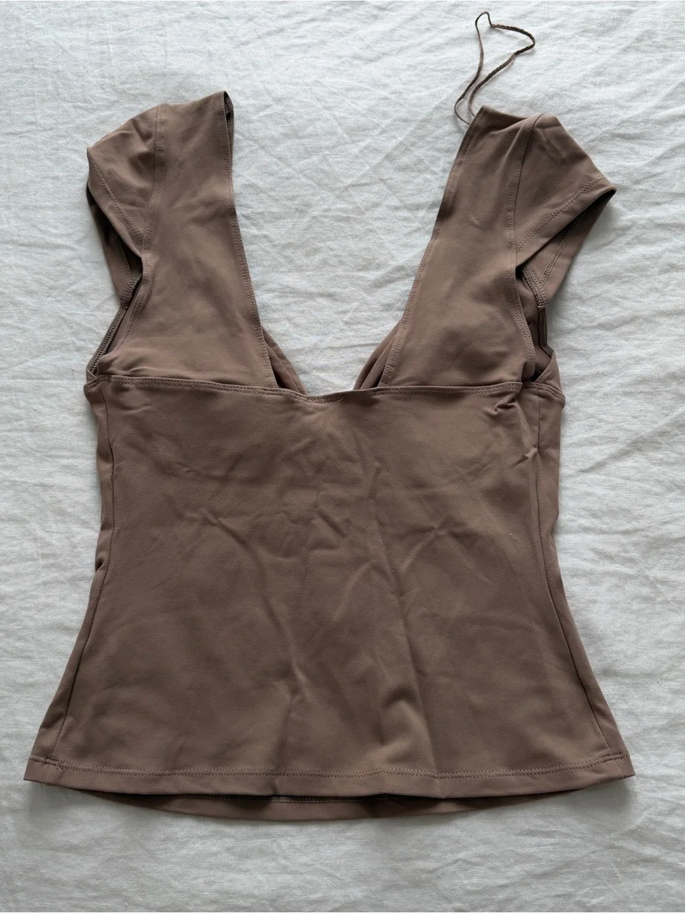 Free People Soft V-Neck Brown Cap Sleeve Tank
